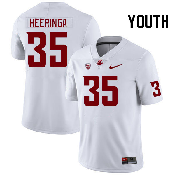 Youth #35 Lane Heeringa Washington State Cougars College Football Jerseys Stitched Sale-White - Click Image to Close